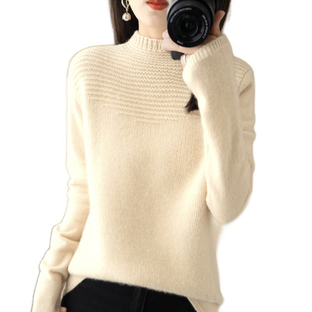 여성 하프넥 스웨터