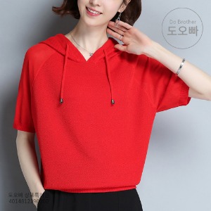 핑피크 여성 후드 티셔츠 여름 반팔