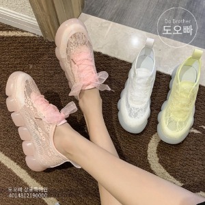 꽃달래 여성 레이스 시스루 운동화 신발