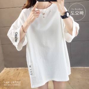 채리미 여성 반소매 티셔츠 반팔티 프린팅 라운드넥