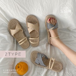 스트플 여성 스트랩 샌들 여름 캔버스 패턴 해변 신발
