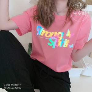 스피릿 여성 반팔 티셔츠 여름 여자티셔츠 캐주얼