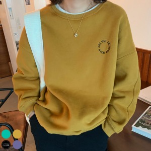 엄루푸 여성 맨투맨 라운드넥 벨벳 스웨터