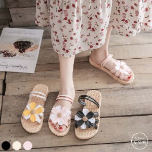 큐리린 여성 스트렙 샌들 플랫 여름 신발