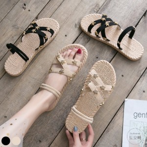 윤비라 여성 스트렙 샌들 플랫 여름 신발